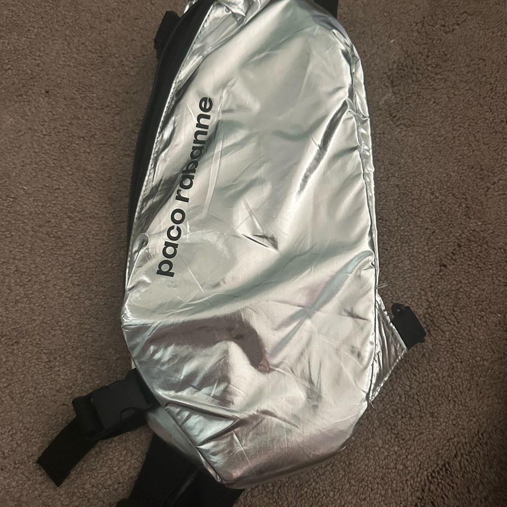 Paco Rabanne Metallic Silver Belt Bag
